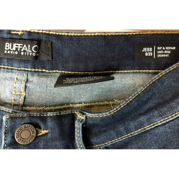 NWT Womens Buffalo David Bitton Rip & Repair Mid-Rise Skinny Jean Sz 8/29 - Picture 3 of 6